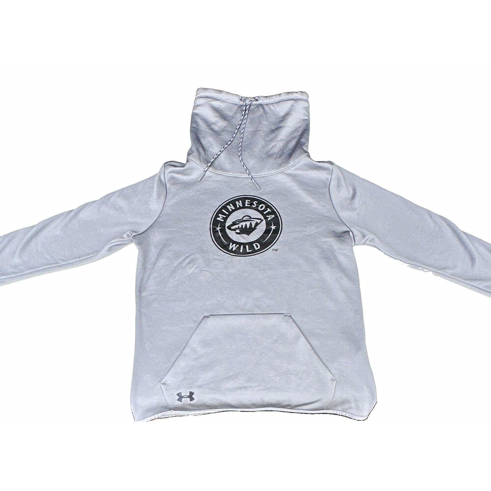 Under Armour Minnesota Wild Hockey Hoodie Sweatshirt Gray ColdGear Men’s S Small